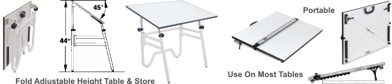 Priory Drafting Table, Portable, Desk Top, Orchard