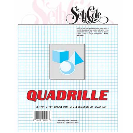 Quadrille Paper: 20# Grid Paper is Available 1/4", 1/8" & 1/10" Grids