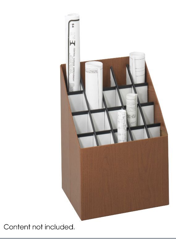 Safco 20 Bin Upright Roll File for Blueprint Tube Storage