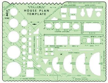 T30 1/4"=1' House Plan Template by Timely