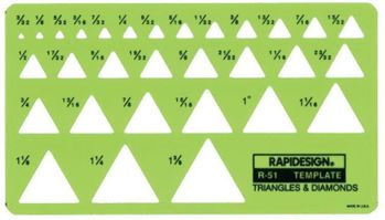 Triangle & Diamonds Drawing Template 30 Sizes 3/32 - 1 /38"