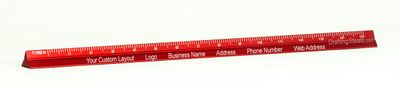6" Red Mini Combo Drafting Scale & Clip Custom Imprint Product