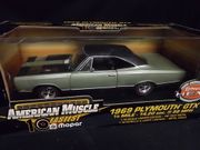 AmMuscle 33011     --     1969 Plymouth GTX  /  1/4 Mile-14.20 sec. @ 98 MPH   /   50th Anniversary Hemi-Head Engine 1951-2001    /  1:18