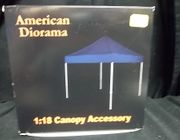 AmDiorama 77586  --     Canopy Accessory / includes 1 frame & 1 red & 1 blue canopy   **1:18