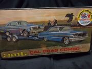 AMT 1223      --      Cal Drag Combo 3 in 1 Racing Team Kit  /  Ford Galaxie, Falcon Funny Car & Trailer    1:25