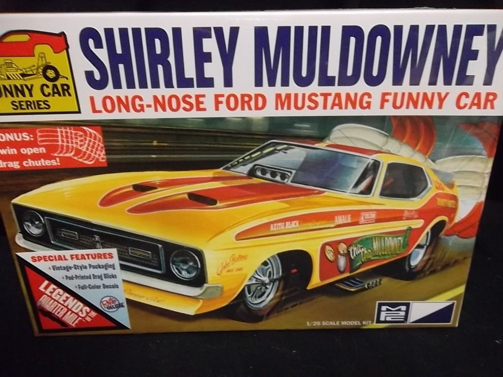 MPC 1/25 Ford Mustang Long Nose Funny Car Model Kit – Skill 2, Unassembled, Muldowney, MPC1001