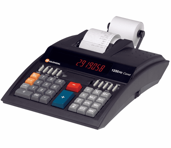 1235PD 12 Digit LED Display, 4-Key Independent Memory By TA Adler Royal