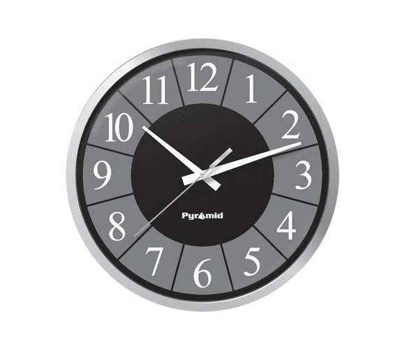13" Contemporary 12 Hr. Black/Gray (Battery Operated) #9A13I By Pyramid Time Systems