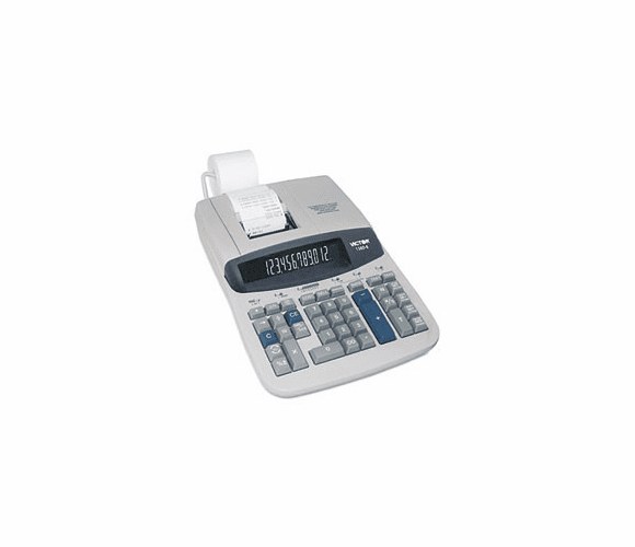 1560-6 Two-Color Ribbon Printing Calculator, 12-Digit Fluorescent, Black/Red VCT15606 By Victor