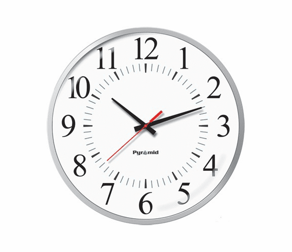 17" Contemporary 12 Hr. Face (Battery Operated) #9A17L By Pyramid Time Systems