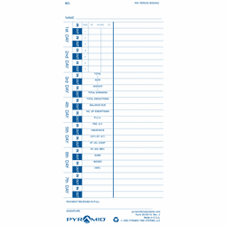 35100-10M3 Time Cards for Models 3000HD, 3500 & 3700 (3000 Pack) By Pyramid