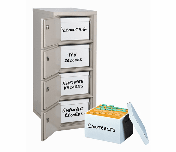 4-2131-CPABX 4-Compartment 31" Deep Vertical Boxer Fireproof Storage Cabinet By FireKing