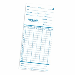 42415-10M- Time Cards for Pyramid 2600 (1000 cards) By Pyramid Time Systems