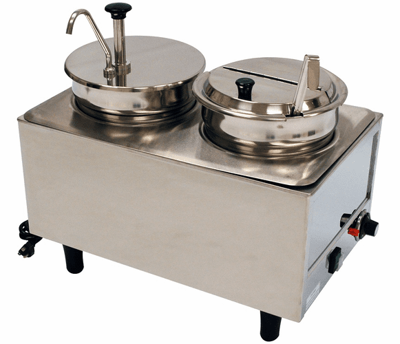 51073P Dual Well Warmer - 1 Pump, 1 Lid/Ladle By BenchMark USA