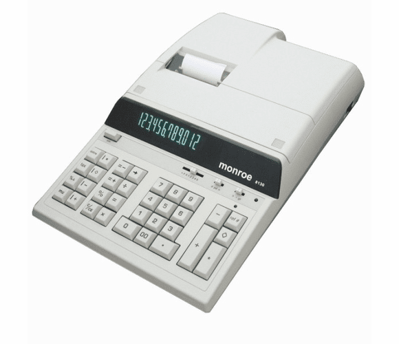 8130 Heavy Duty Desktop Printing Calculator By Monroe