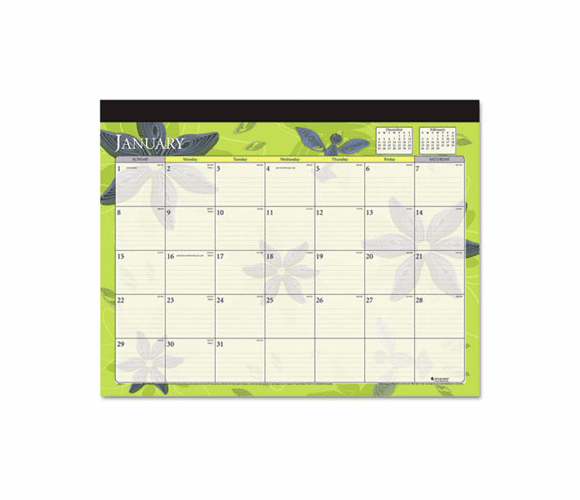 AAG5035 Recycled Flowers Desk Pad, 22 x 17, 2013 By AT-A-GLANCE