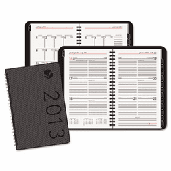 AAG70100X45 Weekly/Monthly Planner, Hourly Appointments, 4-7/8 x 8, Graphite, 2013 By AT-A-GLANCE