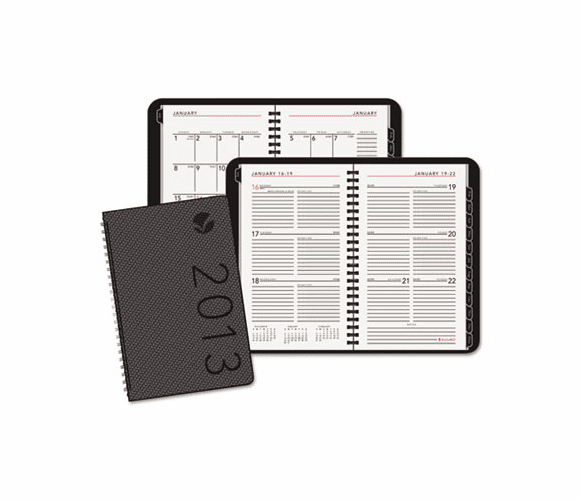AAG70100X45 Weekly/Monthly Planner, Hourly Appointments, 4-7/8 x 8, Graphite, 2013 By AT-A-GLANCE