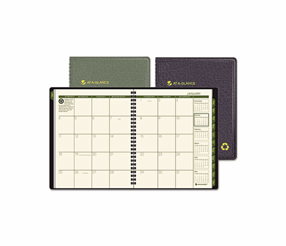 AAG70120G05 Recycled Monthly Planner, Black, 6 7/8" x 8 3/4", 2013 By AT-A-GLANCE