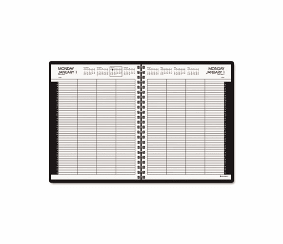 AAG7021272 Recycled Eight-Person Group Daily Appointment Book, Black, 8 1/2" x 11", 2012 By AT-A-GLANCE
