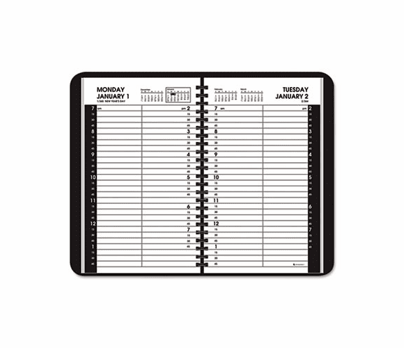 AAG7080005 Recycled Daily Appointment Book, Black, 4 7/8" x 8", 2013 By AT-A-GLANCE