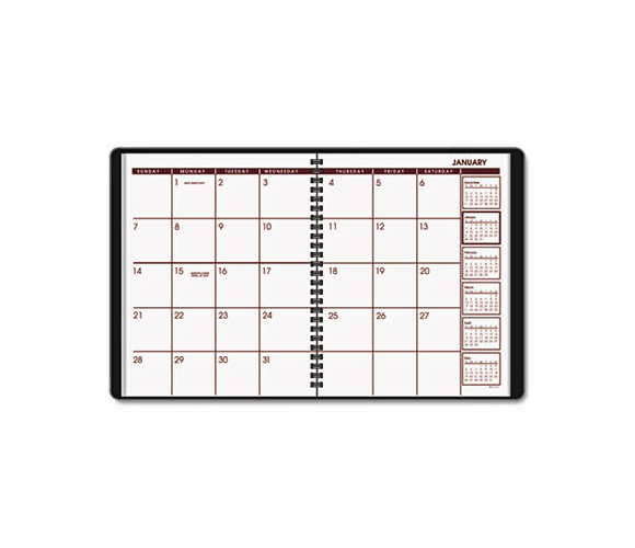 AAG78120290 Designer Monthly Planner, 6-7/8 x 8-3/4, Black Check, 2012 By AT-A-GLANCE