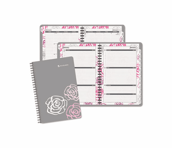AAG79720013 Pink Petals Weekly/Monthly Planner, 4-7/8 x 8, Pink/Gray, 2013 By AT-A-GLANCE