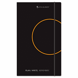AAG80612105 Two Days Per Page Planning Notebook, 6" x 9", Black By AT-A-GLANCE
