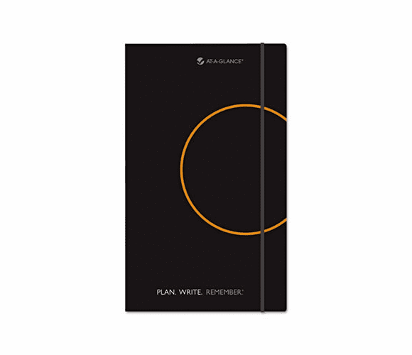 AAG80612105 Two Days Per Page Planning Notebook, 6" x 9", Black By AT-A-GLANCE