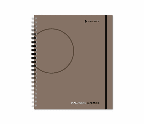 AAG80620930 Planning Notebook With Reference Calendar, Gray, 9 1/4" x 11" By AT-A-GLANCE