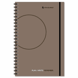 AAG80621030 Planning Notebook With Reference Calendar, Gray, 6" x 9" By AT-A-GLANCE