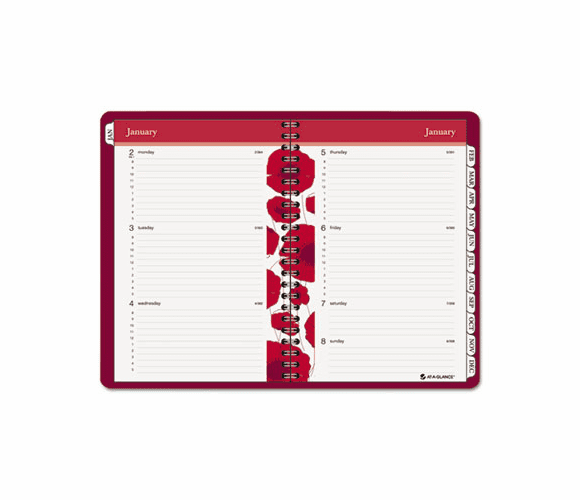 AAG832P20013 Poppies Weekly/Monthly Planner, 5-1/2 x 8-1/2, Red, 2013 By AT-A-GLANCE