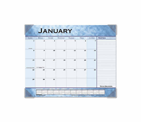 AAG89701 Recycled Slate Blue Desk Pad, 22" x 17", 2013 By AT-A-GLANCE