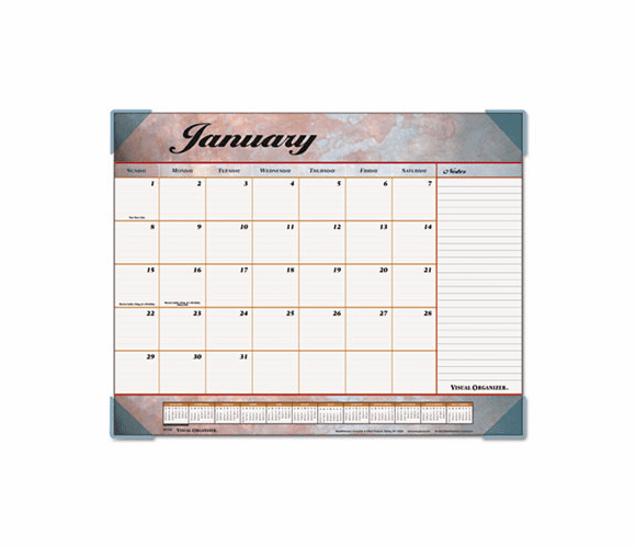 AAG89702 Recycled Marbled Desk Pad, 22 x 17, Burgundy, 2013 By AT-A-GLANCE