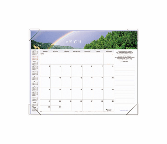 AAG89801 Recycled Motivational Panoramic Monthly Desk Pad, 22 x 17, 2013 By AT-A-GLANCE