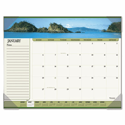 AAG89803 Recycled Seascape Panoramic Desk Pad, 22 x 17, 2013 By AT-A-GLANCE