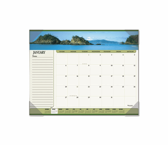 AAG89803 Recycled Seascape Panoramic Desk Pad, 22 x 17, 2013 By AT-A-GLANCE