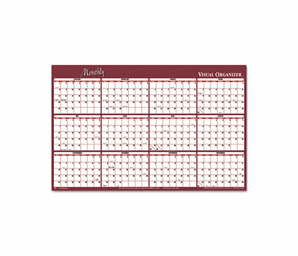 AAGA102 Horizontal Erasable Wall Planner, 36" x 24", 2013 By AT-A-GLANCE