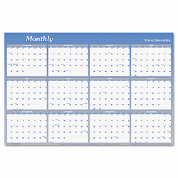 AAGA1102 Visual Organizer Vertical/Horizontal Erasable Wall Planner, 24" x 36", 2013 By AT-A-GLANCE