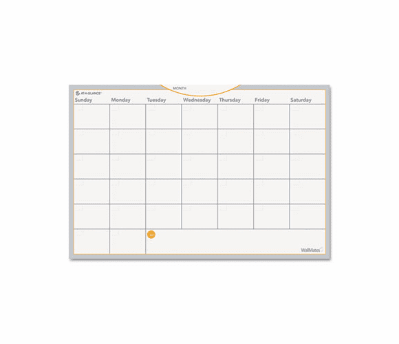 AAGAW402028 WallMates Self-Adhesive Dry-Erase Monthly Planning Surface, White, 18" x 12" By AT-A-GLANCE
