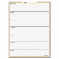 AAGAW503028 WallMates Self-Adhesive Dry-Erase Weekly Planning Surface, White, 18" x 24" By AT-A-GLANCE