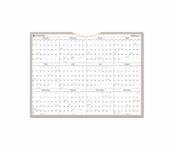 AAGAW506028 WallMates Self-Adhesive Dry-Erase Yearly Planning Surface, White, 24 x 18, 2013 By AT-A-GLANCE
