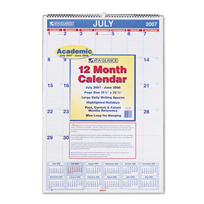AAGAY328 Recycled Monthly Wall Calendar, Wall, 15 1/2"x