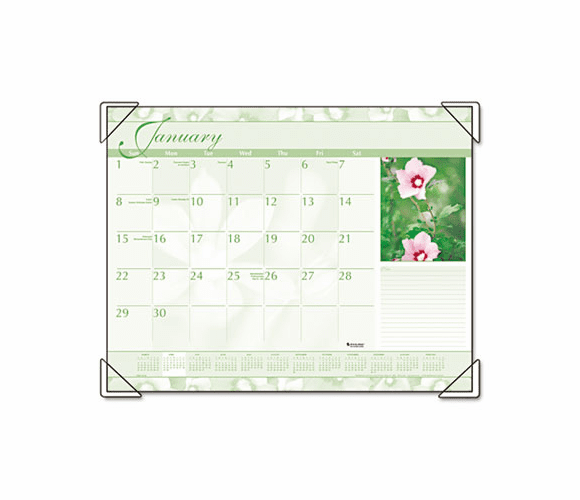 AAGDMD13532 Recycled Antique Floral Desk Pad, 22" x 17", 2013 By AT-A-GLANCE