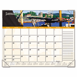 AAGDMD14532 Recycled Harbor Views Panoramic Desk Pad, 22" x 17", 2013 By AT-A-GLANCE