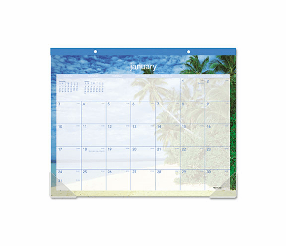AAGDMDTE232 Recycled Tropical Escape Desk Pad, 22" x 17, Design, 2013 By AT-A-GLANCE