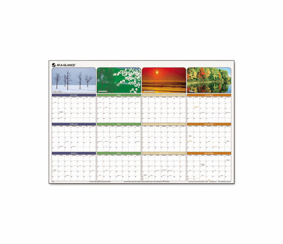 AAGPA133 �Seasons In Bloom� Erasable Planner, Jan.-Dec., Wall, 36" x 24", 2013 By AT-A-GLANCE