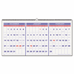 AAGPM1428 Recycled Three-Month Reference Wall Calendar, 23 1/2" x 12", 2012-2014 By AT-A-GLANCE