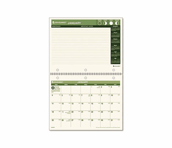 AAGPM170G28 Recycled Desk/Wall Calendar, 8 1/2" x 11", 2013 By AT-A-GLANCE