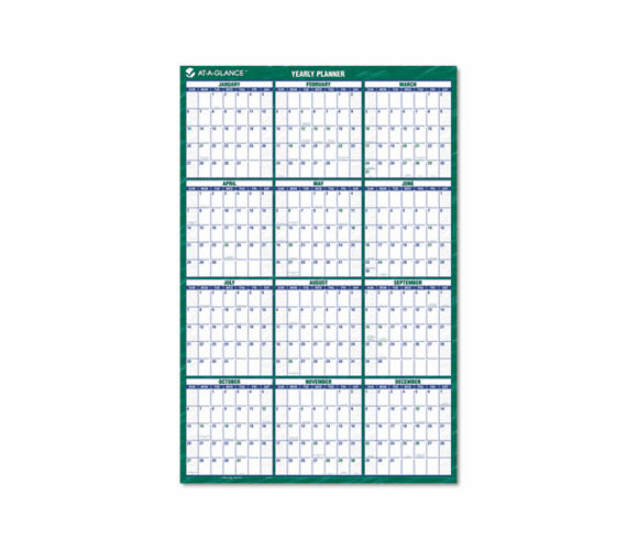 AAGPM21028 Recycled Vertical Erasable Wall Planner, 24" x 36", 2013 By AT-A-GLANCE